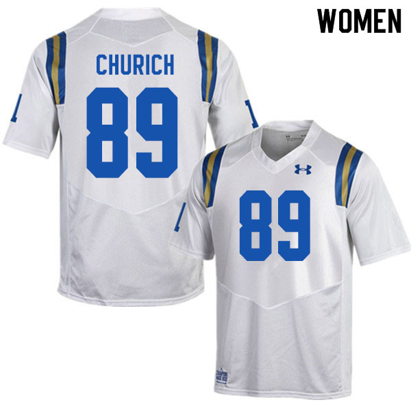 Women #89 Michael Churich UCLA Bruins College Football Jerseys Sale-White - Click Image to Close